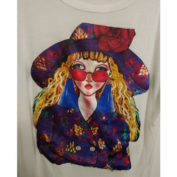 Women's Fashion Image Short Sleeve Tee by Love J Size 2X EUC - Picture 2 of 6